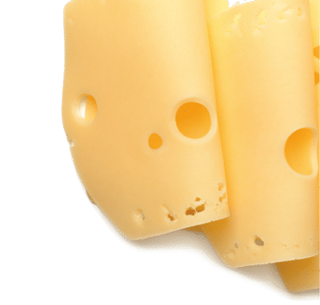 Cheese slices isolated on white background  Edam cheese  Top view