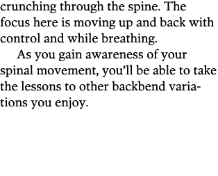 crunching through the spine  The focus here is moving up and back with control and while breathing  As you gain aware   