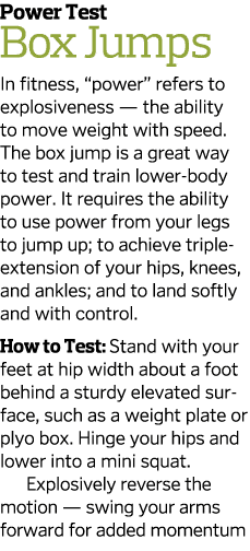 Power Test Box Jumps In fitness,  power  refers to explosiveness — the ability to move weight with speed  The box jum   