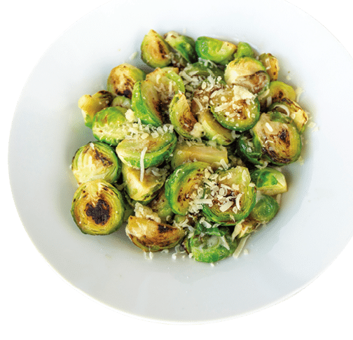 Homemade Roasted Brussel Sprouts with Pamasan Cheese