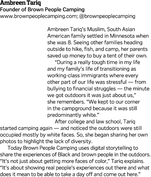 Ambreen Tariq Founder of Brown People Camping www brownpeoplecamping com;  brownpeoplecamping Ambreen Tariq s Muslim,   