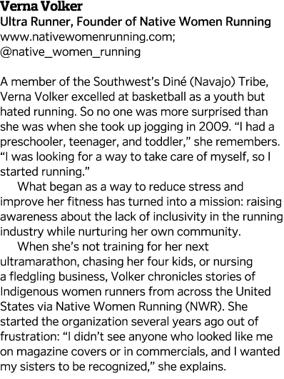 Verna Volker Ultra Runner, Founder of Native Women Running www nativewomenrunning com;  native_women_running A member   