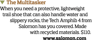   The Multitasker When you need a protective, lightweight trail shoe that can also handle water and slippery rocks, t   