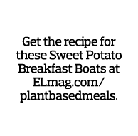 Get the recipe for these Sweet Potato Breakfast Boats at ELmag com plantbasedmeals  