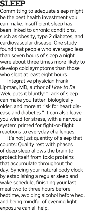 Sleep Committing to adequate sleep might be the best health investment you can make  Insufficient sleep has been link   