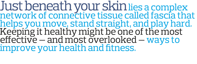 Just beneath your skin lies a complex network of connective tissue called fascia that helps you move  stand straight    