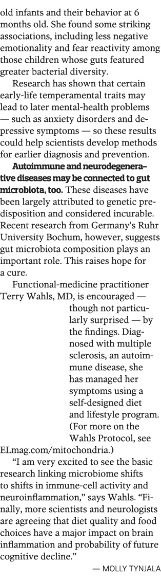 old infants and their behavior at 6 months old  She found some striking associations  including less negative emotion   