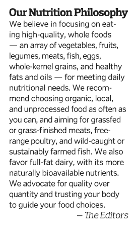 Our Nutrition Philosophy We believe in focusing on eating high-quality  whole foods — an array of vegetables  fruits    