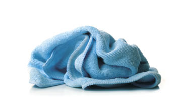 Blue Towelling on White Background