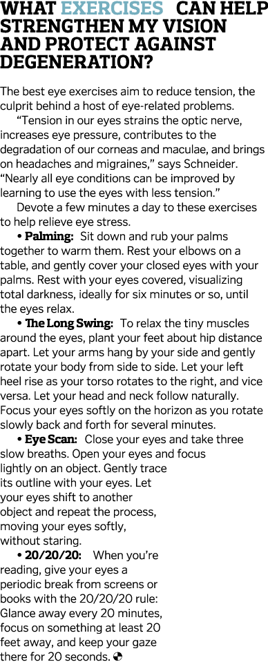 What exercises can help strengthen my vision and protect against degeneration  The best eye exercises aim to reduce t   