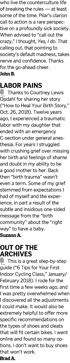 who live the counterculture life of breaking the rules — at least some of the time  Pilar s clarion call to action is   