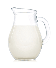 Glass jug of milk isolated on white background 