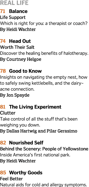 real life 71  Balance Life Support Which is right for you  a therapist or coach  By Heidi Wachter 74 Head Out Worth T   