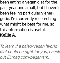 been eating a vegan diet for the past year and a half  but I haven t been feeling particularly energetic  I m current   