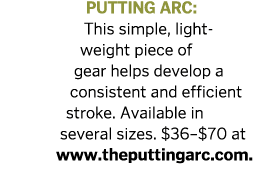 Putting Arc  This simple  light weight piece of gear helps develop a consistent and efficient stroke  Available in se   