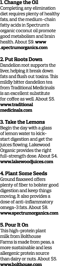1  Change the Oil Completing any elimination diet requires plenty of healthy fats  and the medium-chain fatty acids i   