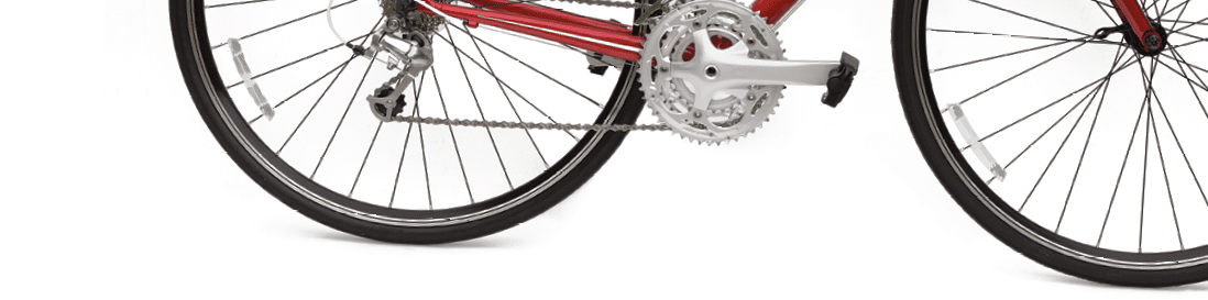 cutout of a modern racing bike on a white background