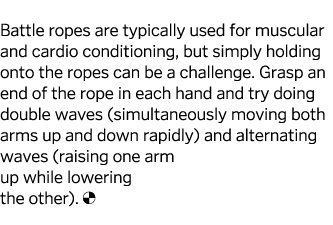 6  Grab Some Battle Ropes Battle ropes are typically used for muscular and cardio conditioning, but simply holding on   