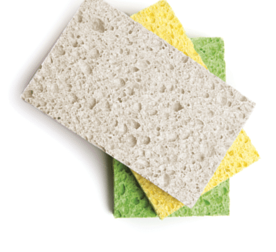 Three Sponges on white background 