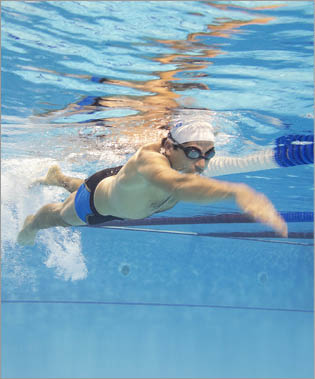 Male swimmer in an olympic swimming pool 