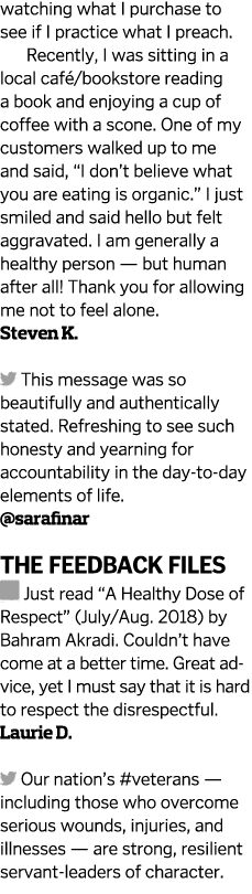 watching what I purchase to see if I practice what I preach  Recently  I was sitting in a local caf  bookstore readin   