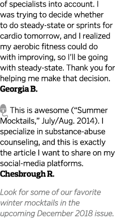 of specialists into account  I was trying to decide whether to do steady-state or sprints for cardio tomorrow  and I    