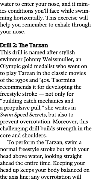 water to enter your nose  and it mimics conditions you ll face while swimming horizontally  This exercise will help y   