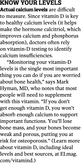 Know Your Levels Actual calcium levels are difficult to measure  Since vitamin D is key to healthy calcium levels  it   