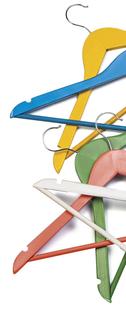 Hangers isolated on the white background