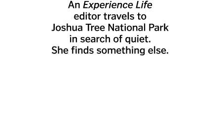 An Experience Life editor travels to Joshua Tree National Park in search of quiet  She finds something else 