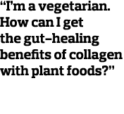  I m a vegetarian  How can I get the gut-healing benefits of collagen with plant foods  