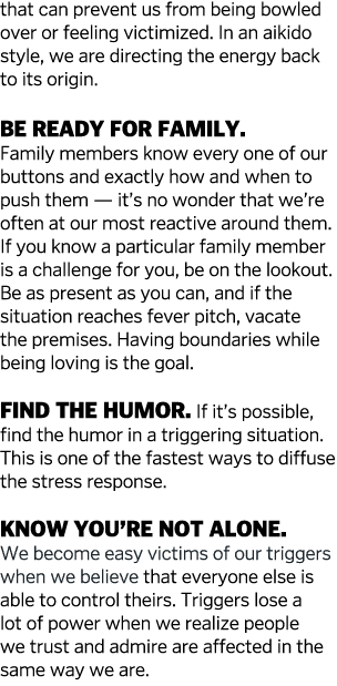 that can prevent us from being bowled over or feeling victimized  In an aikido style, we are directing the energy bac   