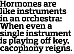 Hormones are like instruments in an orchestra  When even a single instrument is playing off key  cacophony reigns  