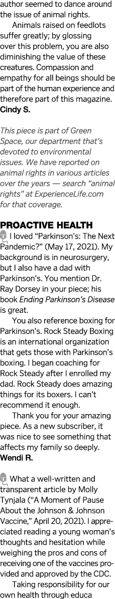 author seemed to dance around the issue of animal rights   Animals raised on feedlots suffer greatly; by glossing ove   