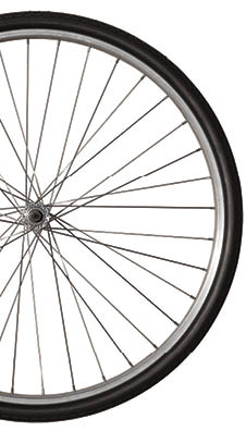Front wheel of a vintage bicycle, isolated on white  Clipping path included (inner edges)