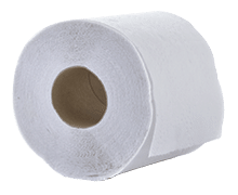 toilet paper on white background
