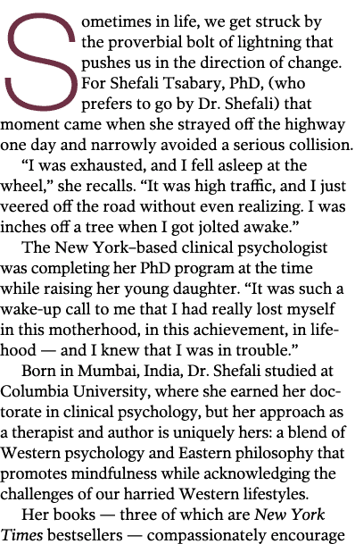 Sometimes in life, we get struck by the proverbial bolt of lightning that pushes us in the direction of change  For S   