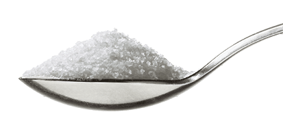 Silver teaspoon of sugar isolated on white background