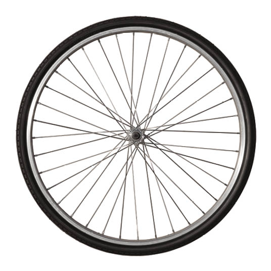 Front wheel of a vintage bicycle, isolated on white  Clipping path included (inner edges)