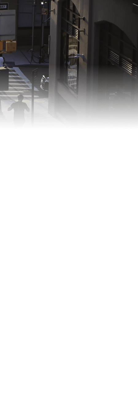 View from above of traffic in streets of Dumbo, Brooklyn, New York City, USA