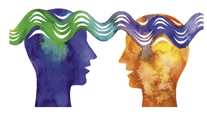 Graphic watercolor drawing on white background